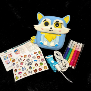 Printable blue fox kids camera